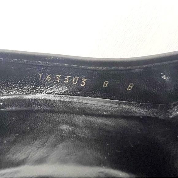 GUCCI | Black Leather GG Interlocking Logo Square Toe Pumps Heels Vintage US 8 - Picture 6 of 14